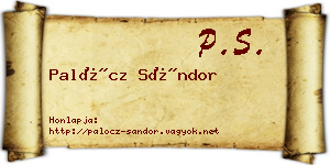 Palócz Sándor névjegykártya